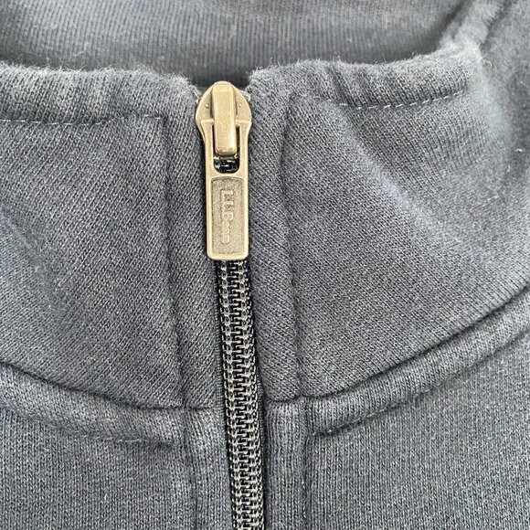 L.L Bean Men's Cotton Sweater Size 2XL Tall Navy Blue Long Sleeve 1/2 Zip Pocket - Picture 8 of 10